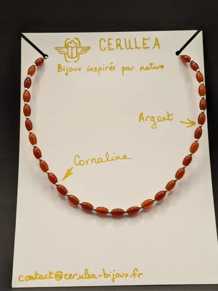 Collier cornaline et argent