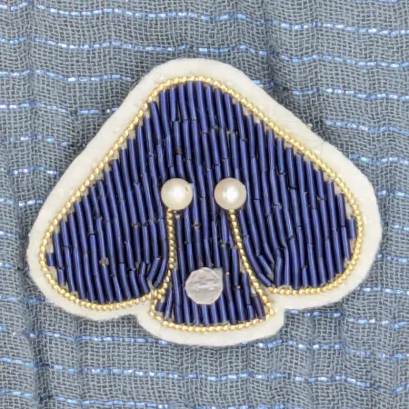 Broche Nom d'un chien ! bleue